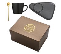 Duroecsain Ensemble de tasses à café en céramique, tasses à café avec soucoupes, tasses à café Espresso Tasses à cappuccino, Ensemble de tasses à expresso pour petite amie, épouse, amie soeur