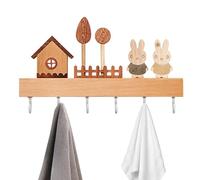 Duroecsain Étagères à clés murales, porte-manteau mural - Crochets de serviettes en bois pour mur | Crochets décoratifs pour vestibule, chambre à coucher, cuisine, salle de bain, WC,