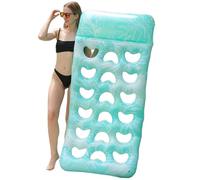 Duroecsain Flotteur gonflable pour piscine - Matelas flottant avec appuie-tête gonflable - Design imperméable avec imprimé feuilles pour parc aquatique, voyage, fête dans le jardin et natation