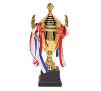 Duroecsain Grand trophée - Trophée personnalisé, trophées d'or avec ruban coloré, coupe de trophée à base ronde de luxe personnalisé pour les réalisations