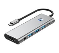 Duroecsain Hub USB C pour ordinateur portable,Adaptateur Multipoorta USB C Portable | Station de répartiteur de transmission de données pour les amateurs de technologie étudiants bureaux à domicile et