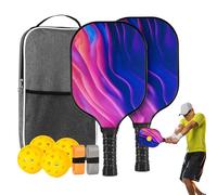 Duroecsain Jeu de Raquettes de Pickleball | Set De Pickleball en Fibre De Verre pour 4 | Accessoire Sportif en Fibre de Verre Ergonomique Léger pour Maison Exercice Intérieur Extérieur Niveaux