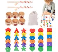 Duroecsain Jouet de pêche magnétique, Jeu de pêche magnétique en bois | Jeu de pêche Puzzle de correspondance Formes Tri,Puzzle de jeu de pêche en bois coloré pour l'apprentissage dans