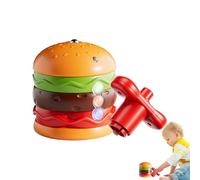Duroecsain Jouet gyroscopique - Trotteur lumineux anti-stress en forme de hamburger - Jeu d'équilibre interactif portable pour la maison, la maternelle et l'école, jouet éducatif de voyage