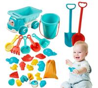 Duroecsain Jouets de plage, jouets de sable - Toddler Summer Toys 29 pièces,Sac de stockage, pelles, boîte d'arrosage, seau portable, râteau, moules pour enfants d'âge