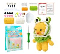 Duroecsain Kit de crochet pour enfants pour débutants, kit de crochet pour enfants - Kit de crochet de canard pour débutants - Kit facile à apprendre à tricoter au crochet, kit d'animaux au crochet