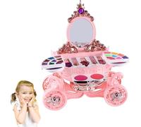 Duroecsain Kit de Maquillage pour Fille - Jouet de Maquillage pour Fille - Kit de Maquillage avec Mallette cosmétique - Kit de beauté avec pour la Maison, la Chambre d'enfant, l'école