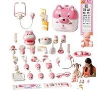 Duroecsain Kit médical, kit médical, jeu de docteur pour avec animaux mignons, 45 pièces, jeu de rôle éducatif, jouets médicaux pour à partir de 4 ans, jeu de simulation