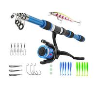 Duroecsain Kit pour , canne et moulinet pour | 1,8 m Combo de canne télescopique Tackle Starter Set, Juvenic Fish Set, kit de do pour débutants, petit kit