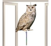 Duroecsain Leurre faux épouvantail oiseau hibou cocu Dispositif réfléchissant de contrôle des oiseaux pour éloigner les oiseaux, faux hibou pour chasser les oiseaux