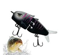 Duroecsain Leurres coulissants pour loup | Leurres coulissants pour Black Bass, imitation de poissons articulés multisegments réalistes à affaissement lent pour truite, sandre, brochet et