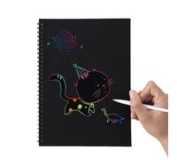 Duroecsain Livres de coloriage à gratter pour | Cahier de Dessin Artisanal - Livre éducatif à gratter avec Stylo en Bois pour Voyage école Maison Maternelle