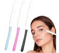 Duroecsain Lot de 3 spatules de maquillage en acier cosmétique - Spatules à fond de teint pour femme - Pour mélanger le fond de teint - Pour femme - Grattoir professionnel pour lotion du visage