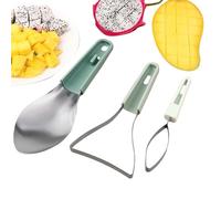 Duroecsain Mangue Slicer Peeler, Mango Slicer et Pitter,Outil de séparation 3x en acier inoxydable - Outil de préparation de fruits de dragon de mangue pour kiwi,