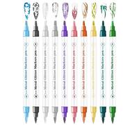 Duroecsain Marqueur de beauté des ongles, stylo de dessin d'ongles, outils de manucure de 10 couleurs à double finition, kit de conception d'ongles - Liner de peinture acrylique à séchage rapide