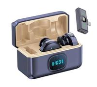 Duroecsain Microphone à clip, petit microphone pour enregistrements avec haute qualité vocale, clip de col antibruit pour chant, vidéo sociale, enregistrement en direct, médias