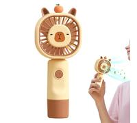 Duroecsain Mini Ventilateur Personnel - Ventilateur à recharge USB capybara de poche avec 5 vitesses | Outil de Refroidissement Nomade - Pour voyages, camping, plage, été, extérieur, trajets, bureau,