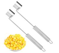 Duroecsain Outil de nudité de maïs, strip-teaseuse de maïs - Lot de 2 paquets en acier inoxydable en acier inoxydable, gadget d'épluchage, séparateur de noyau de cuisine,