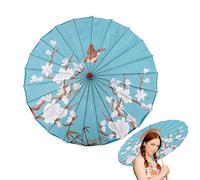 Duroecsain Parapluie asiatique | Parasol en soie huilée fait main de 81 cm résistant au vent fait à la main pour déguisements, bals, voyages, anniversaires