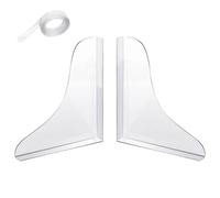 Duroecsain Pare-éclaboussures de Coin de Baignoire | Lot de 2 protège-Eau de Douche Transparents Auto-adhésifs | Pare-éclaboussures d'angle de Baignoire pour Garder l'eau dans la Douche,