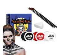 Duroecsain Peinture pour le visage d'Halloween, kit de peinture pour le corps,Kit de peinture corporelle avec pinceaux et éponge | Maquillage de Costume de Cosplay pour théâtre d'art, maquillage de