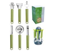 Duroecsain Pelle et cutter à pizza, kit d'outils pour griller | pales à pizza résistantes à la température, 6 pièces | Outil à pizza Design ergonomique Pelle à pizza facile à manipuler