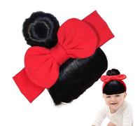 Duroecsain Perruques à nœuds pour petites filles, frange, bandeau pour tout-petits, respirant et mignon, accessoire de cheveux pour fêtes, spectacles sur scène