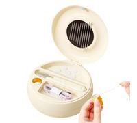 Duroecsain Petit kit de couture magnétique portable en forme de donut | Organisateur de mallette à couture | Pour hommes, femmes, adolescents, mères, adultes, enfants, débutants, maison, mariage