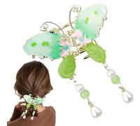 Duroecsain Pinces à cheveux papillons avec pompon, pompons papillons | Pinces à cheveux à pompons,Griffes de cheveux à nœud à pampilles à la mode, griffe antidérapante à pampilles mignonnes,
