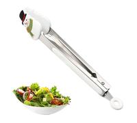 Duroecsain Pinces alimentaires en acier inoxydable, pinces en acier inoxydable pour gril | Clamp de nourriture sur le thème de Noël | Salade de silicone non meurtrier Tong haute température de 9