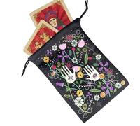 Duroecsain Pochette Tarot À Cordon - Sac En Tissu Pour Cartes Divinatoires,Étui Souple de Stockage pour Cartes Oracle Destiné aux Passionnés Magiciens Grand Public