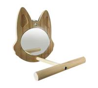 Duroecsain Poinçon Miroir pour Oiseaux, Perche Miroir - Jouets de perroquets en Bois pour l'ennui,Jouets de Cage pour Perruche Gris Africain Conure Cockatiel Tige de