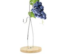 Duroecsain Porte Banane - Support Suspendu Pour Bananes - Base En Bois Avec Crochet En Acier Inoxydable Organisateur De Fruits Empilable Décor Rustique Pour Cuisine Maison Ferme Comptoir Placard Table