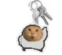 Duroecsain Porte-clés chat mignon - Porte-clés en acrylique - Tête ronde - Pour l'école, la maison, les adolescents, les adultes, le quotidien, cadeau d'anniversaire, Chat dansant, Siehe