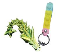Duroecsain Porte-clés flexible en forme de dragon imprimé en forme de dragon articulé, porte-clés en forme de dragon chinois, porte-clés porte-bonheur, délicat pour homme et femme, porte-clés, Yg