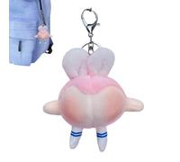 Duroecsain Porte-clés moelleux, porte-clés en peluche - Jouets sensoriels Fidget lapin pêche | Nouveauté mignon porte-clés drôle pour garçons et filles, échange de faveurs, rose, Taille Unique