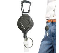 Duroecsain Porte-clés rétractable résistant | mousqueton extensible avec crochet résistant pour clés extensibles, carabole avec mousqueton pour ceinture pour étudiants infirmiers pompiers