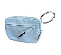 Duroecsain Porte-monnaie pour maman - Porte-cartes avec fermeture éclair et fenêtre d'identification | Portefeuille avec porte-clés en nylon imperméable pour femme, pour shopping et voyage, Bleu clair