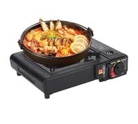 Duroecsain Réchaud de camping - Petit réchaud portable pour camping - Équipement de camping - Brûleur individuel pliable avec allumage Piezo cuisine anti-vent pour cuisine en plein air