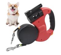 Duroecsain Sangles doubles pour chiens - Sangles rétractables robustes avec lumière LED | Anti-traction pour promenades nocturnes animaux de compagnie races petites et moyennes