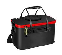 Duroecsain Seau pliable Minnow - Seau à poisson pliable en EVA - Portable et imperméable - Avec pompe d'aération pour les voyages en plein air et la randonnée