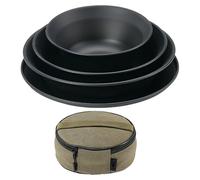 Duroecsain Set de couverts de camping - couverts en acier inoxydable pour randonnée, kit de couverts empilables avec étui en toile pour pique-niques, réunions et couples