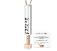 Duroecsain Soyez colliers pour les femmes, soyez une sorte de collier B - Collier de message secret | Pendentif en tube carré élégant, bijoux inspirant en acier inoxydable pour femmes meilleures amies