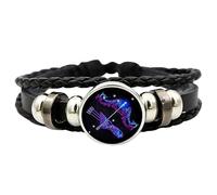Duroecsain Spirilet Bracelet Manifestation du Zodiaque, Bracelet des Signes du Zodiaque, Bracelets en Cuir Multicouche Réglable 12 Constellations for Hommes Femmes Filles Ensemble