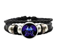 Duroecsain Spirilet Bracelet Manifestation du Zodiaque, Bracelet des Signes du Zodiaque, Bracelets en Cuir Multicouche Réglable 12 Constellations for Hommes Femmes Filles Ensemble