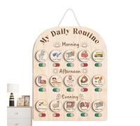 Duroecsain Tableau De Routine Enfant, Planche en Bois pour Planning Enfant, Planchettes en Bois Fournitures Scolaires pour Maternelle Salle De Classe