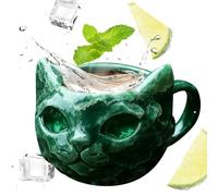 Duroecsain Tasse à café en minéral, récipient à boisson en forme de chat, tasse à eau domestique - pour jus de fruits, bière, lait, salle à manger, cuisine, bureau, enseignants, étudiants