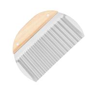 Duroecsain Trancheuse à chips de pommes de terre, coupe-frites en acier inoxydable, ondulée et plate avec manche en bois, coupe-frites