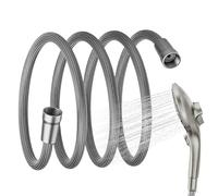 Duroecsain Tuyau de douche de rechange amovible | Tuyau de douchette à main, embout de pommeau de douche, rallonge tressée pour lavabo, salle de bain, cuisine, extérieur