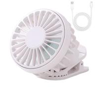 Duroecsain Ventilateur Pince | Ventilateur à Pince - Petit Outil Rechargeable 3 Vitesses à Batterie pour Tapis de Course Golf Transport Extérieur et Poussette de Voyage Bébé